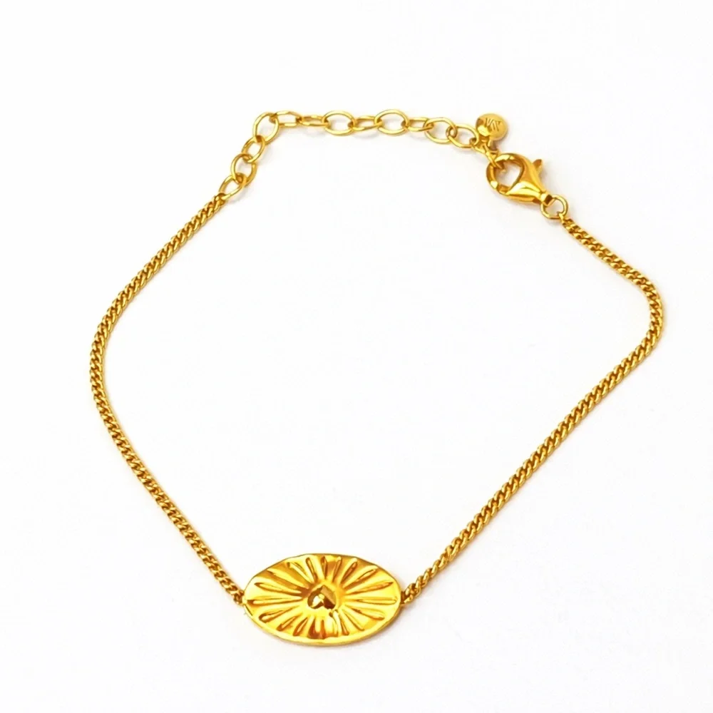 MONICA VINADER 14K GOLD TALISMAN HEART BRACELET